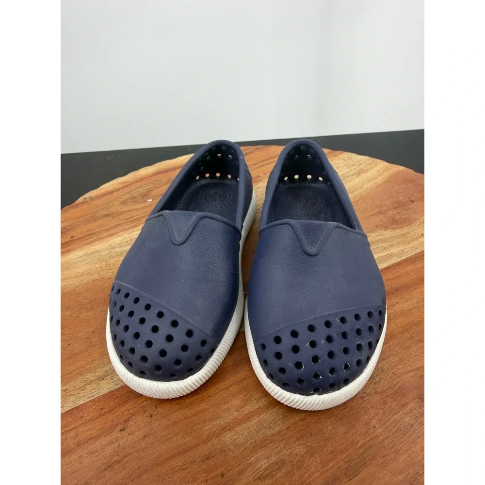 Native Miles Slip On‎ Shoes Kids C5 Navy Blue Excellent Perforated Vegan EVA
